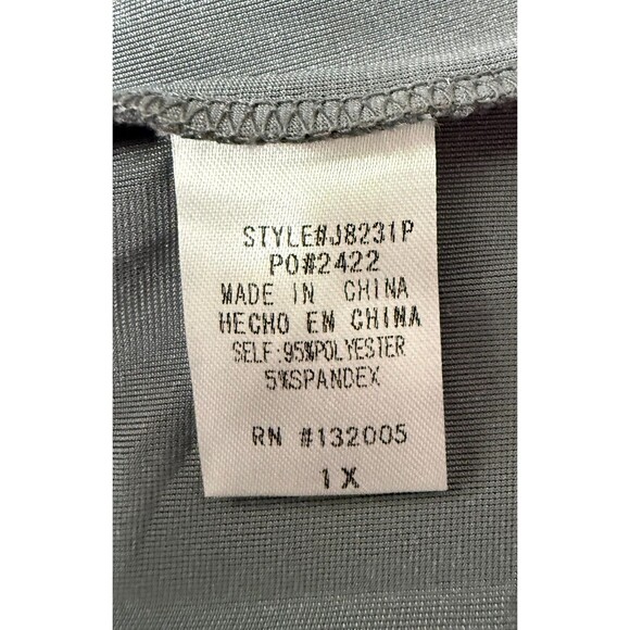 Entro Gray Velvet Kimono Floral Embroidery Size 1X - Picture 9 of 12